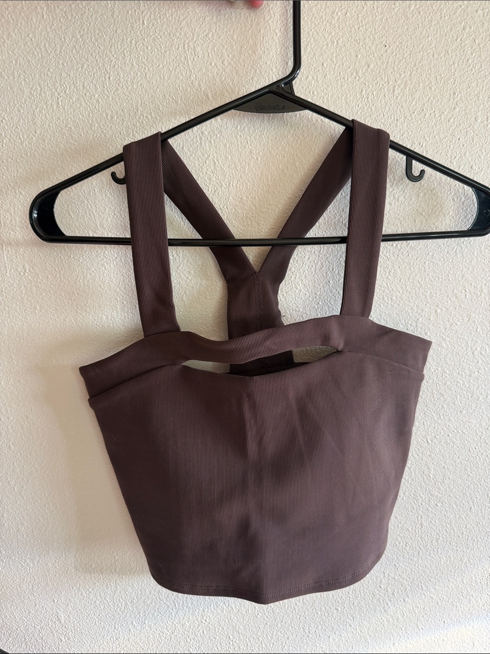 Sincerly Jules Chocolate Brown Cutout Crop Tank